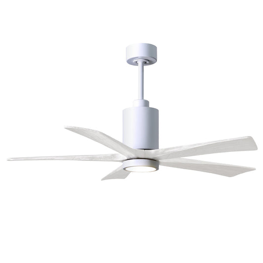 Matthews Fan Company Atlas Patricia-5 52" White Ceiling Fan With Solid Wood Blade In Matte White Finish