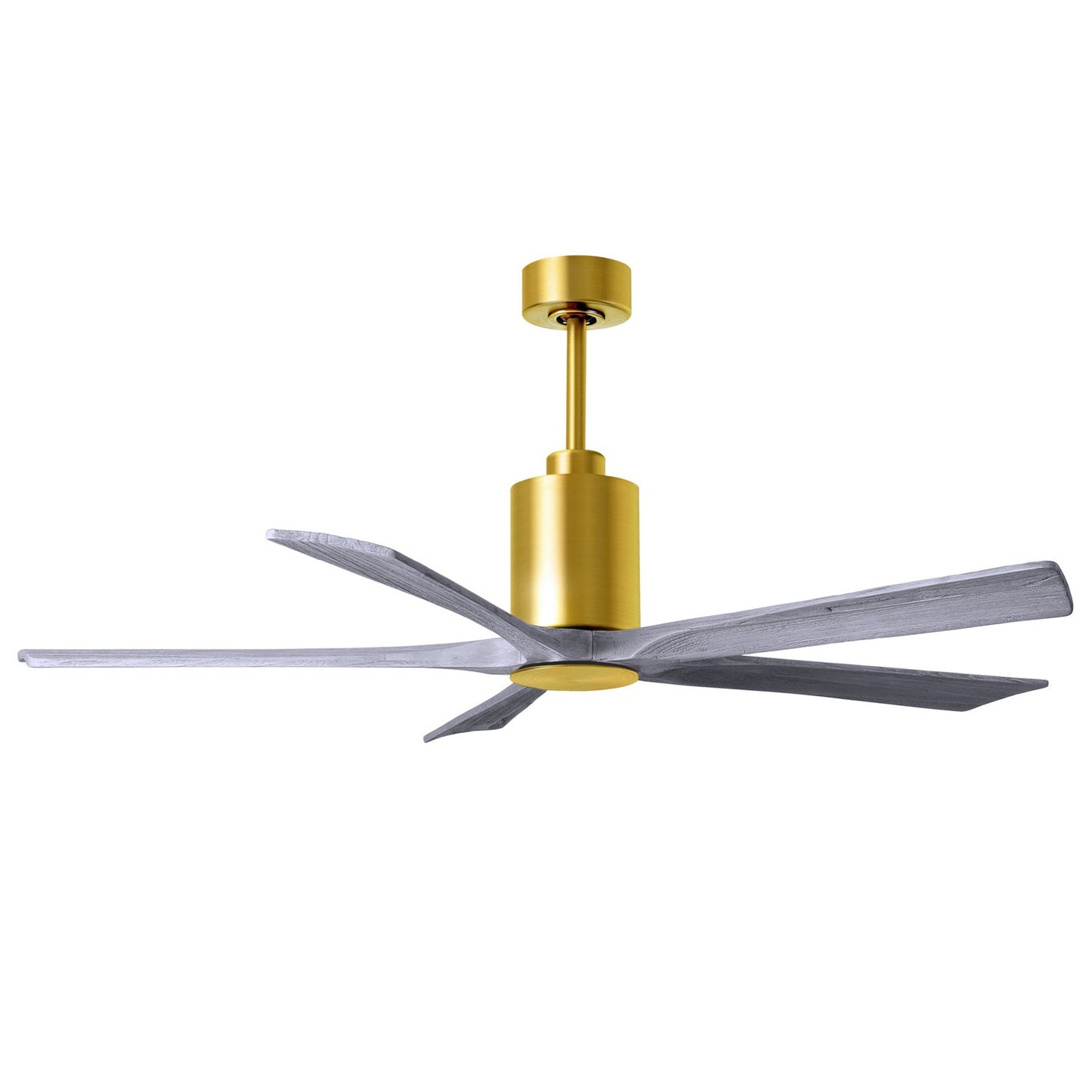 Matthews Fan Company Atlas Patricia-5 60" Brushed Brass Ceiling Fan With Solid Wood Blade In Barnwood Tone Finish