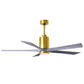 Matthews Fan Company Atlas Patricia-5 60" Brushed Brass Ceiling Fan With Solid Wood Blade In Barnwood Tone Finish