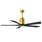 Matthews Fan Company Atlas Patricia-5 60" Brushed Brass Ceiling Fan With Solid Wood Blade In Matte Black Finish