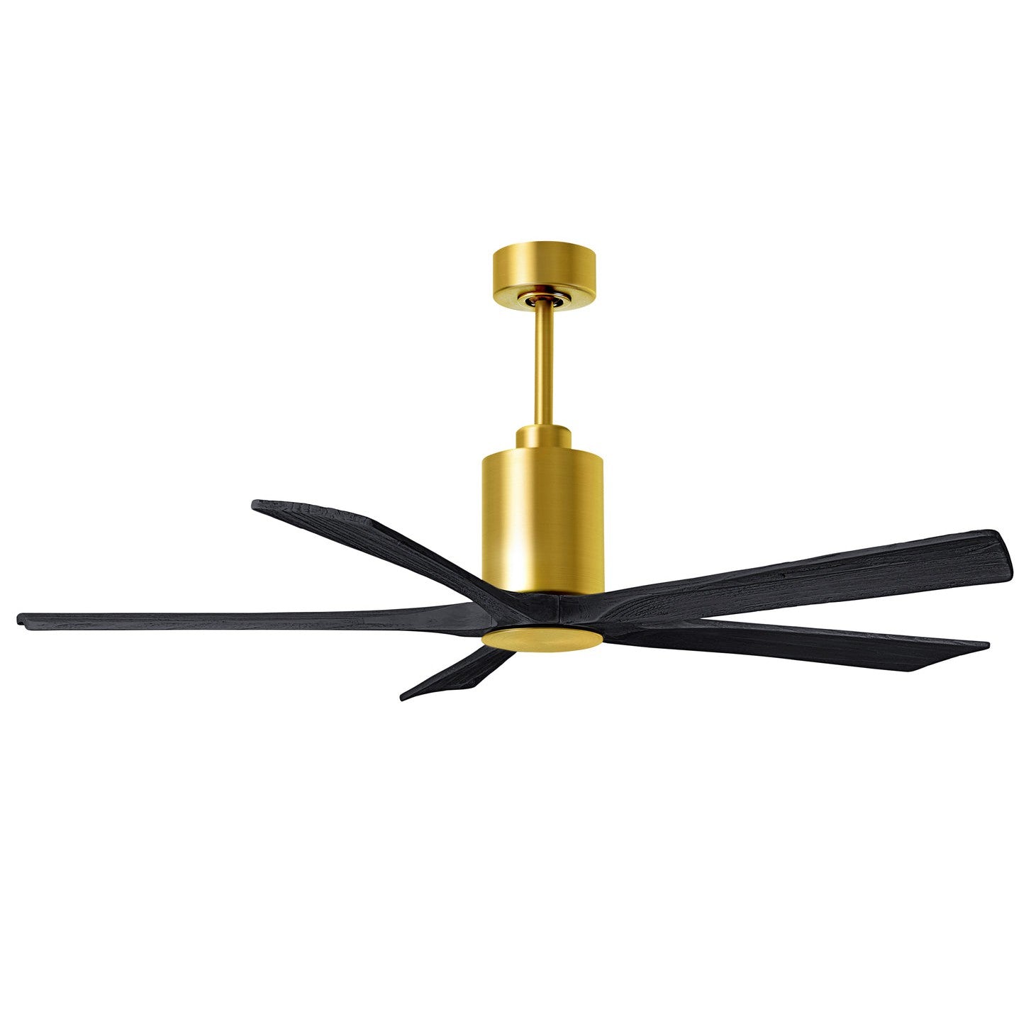 Matthews Fan Company Atlas Patricia-5 60" Brushed Brass Ceiling Fan With Solid Wood Blade In Matte Black Finish