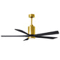 Matthews Fan Company Atlas Patricia-5 60" Brushed Brass Ceiling Fan With Solid Wood Blade In Matte Black Finish