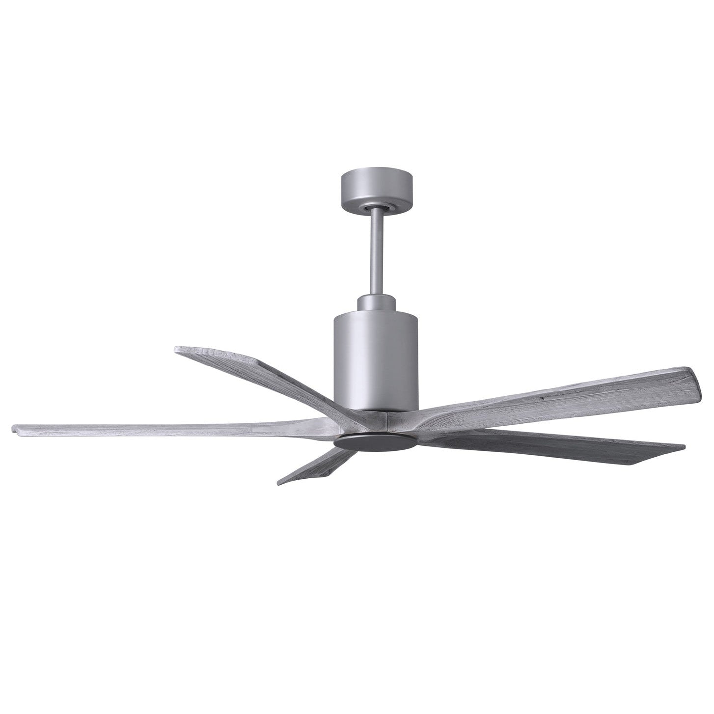 Matthews Fan Company Atlas Patricia-5 60" Brushed Nickel Ceiling Fan With Solid Wood Blade In Barnwood Tone Finish