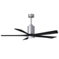 Matthews Fan Company Atlas Patricia-5 60" Brushed Nickel Ceiling Fan With Solid Wood Blade In Matte Black Finish