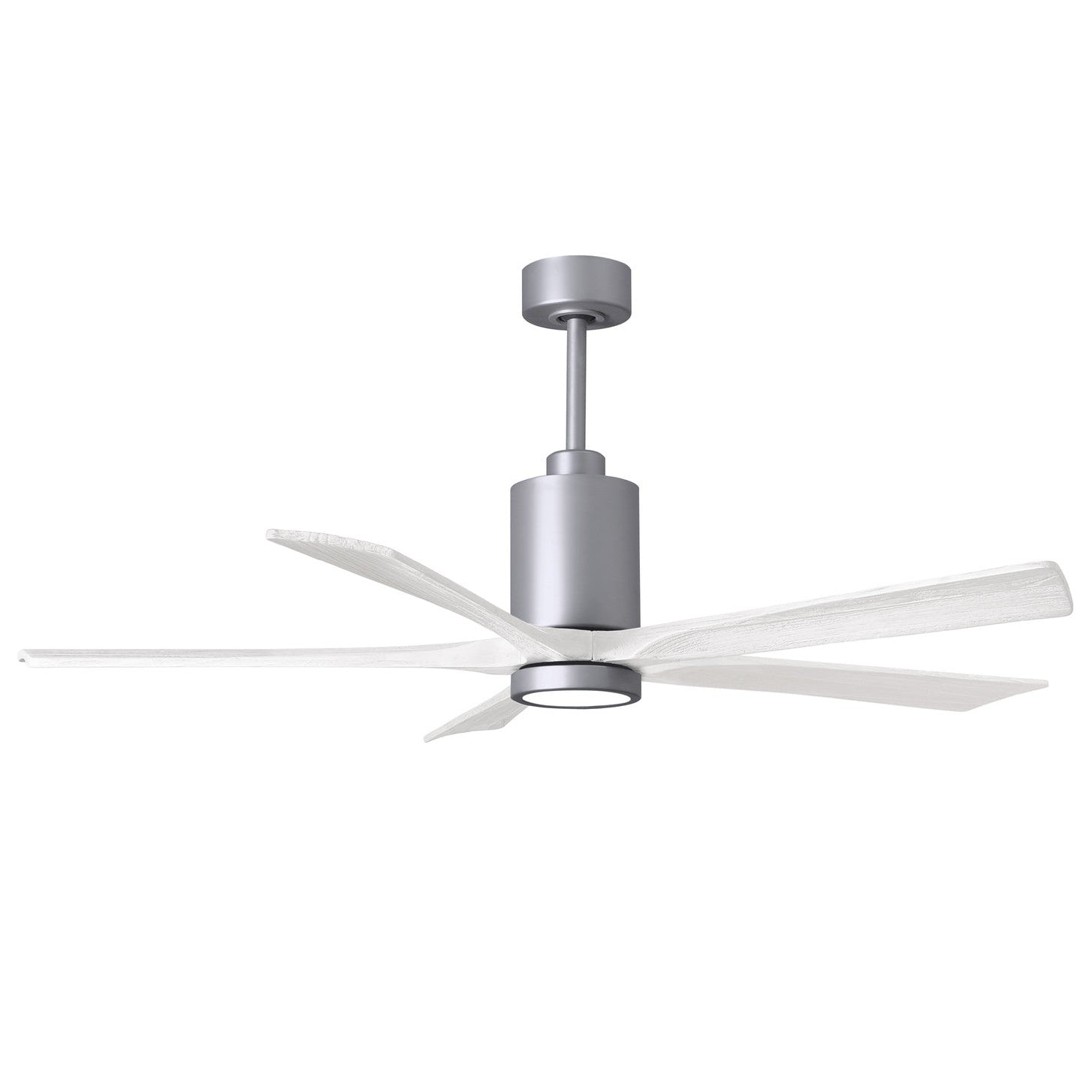 Matthews Fan Company Atlas Patricia-5 60" Brushed Nickel Ceiling Fan With Solid Wood Blade In Matte White Finish