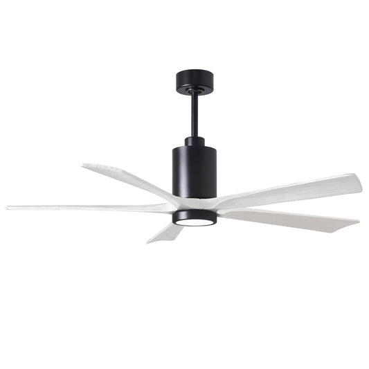 Matthews Fan Company Atlas Patricia-5 60" Matte Black Ceiling Fan With Solid Wood Blade In Matte White Finish