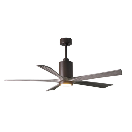 Matthews Fan Company Atlas Patricia-5 60" Textured Bronze Ceiling Fan With Solid Wood Blade In Barnwood Tone Finish