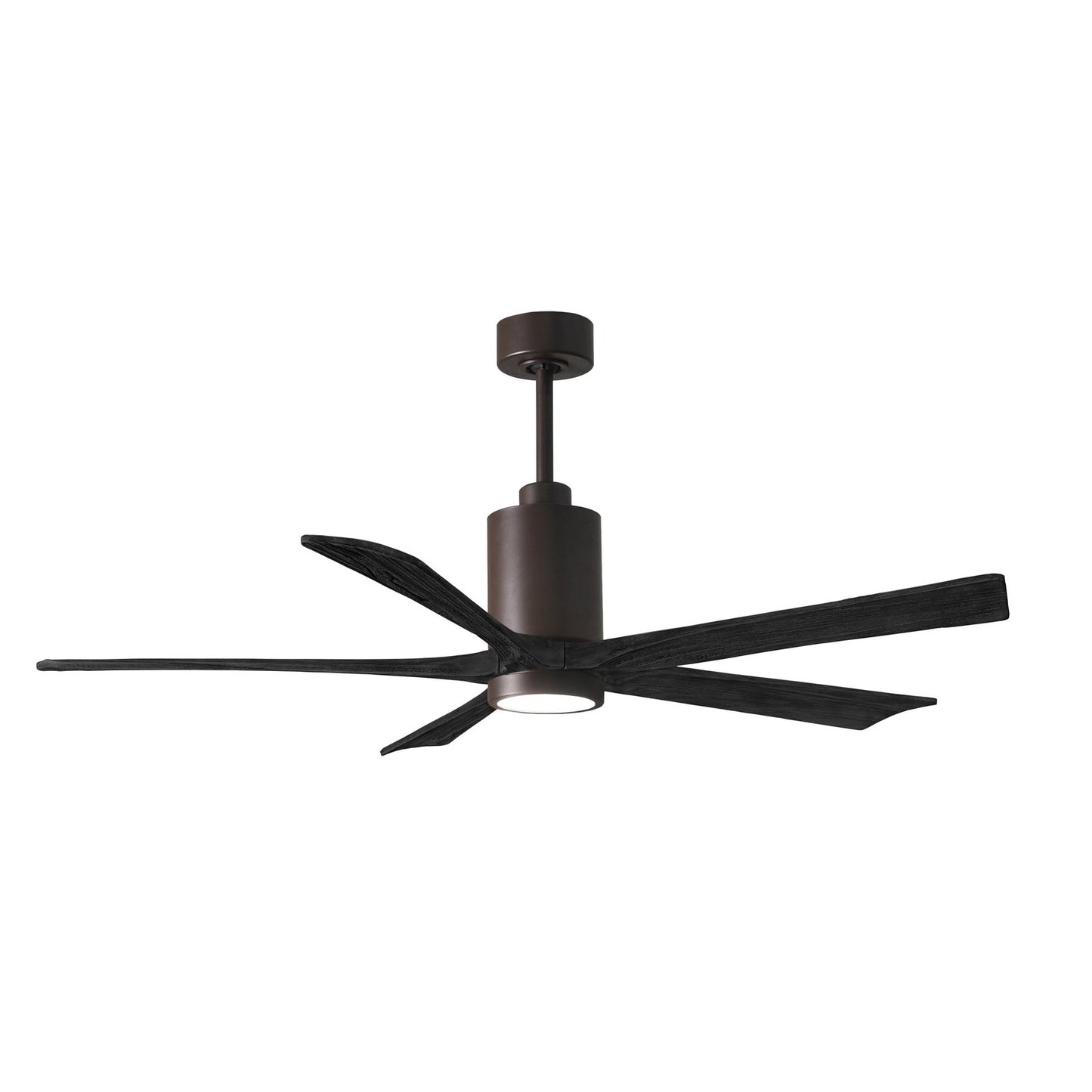 Matthews Fan Company Atlas Patricia-5 60" Textured Bronze Ceiling Fan With Solid Wood Blade In Matte Black Finish