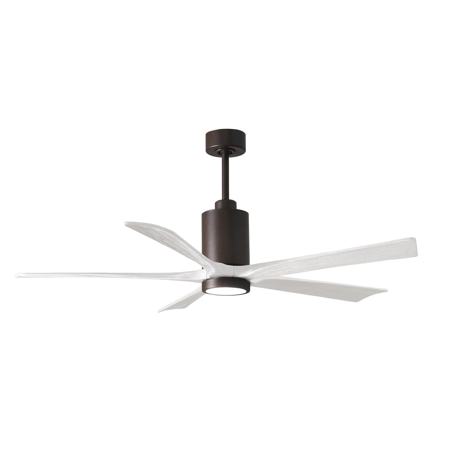 Matthews Fan Company Atlas Patricia-5 60" Textured Bronze Ceiling Fan With Solid Wood Blade In Matte White Finish