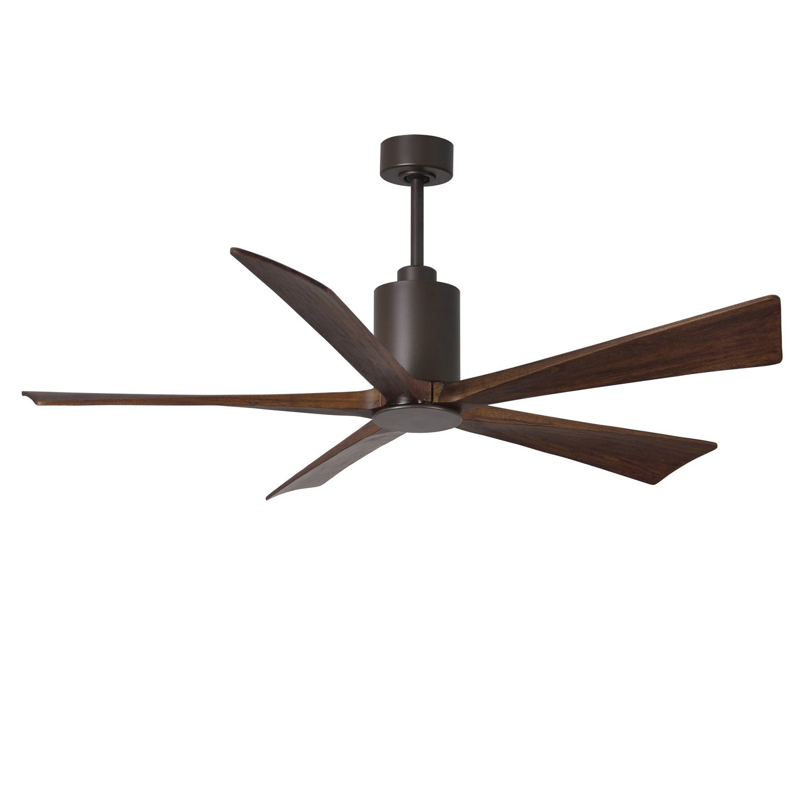 Matthews Fan Company Atlas Patricia-5 60" Textured Bronze Ceiling Fan With Solid Wood Blade In Walnut Tone Finish