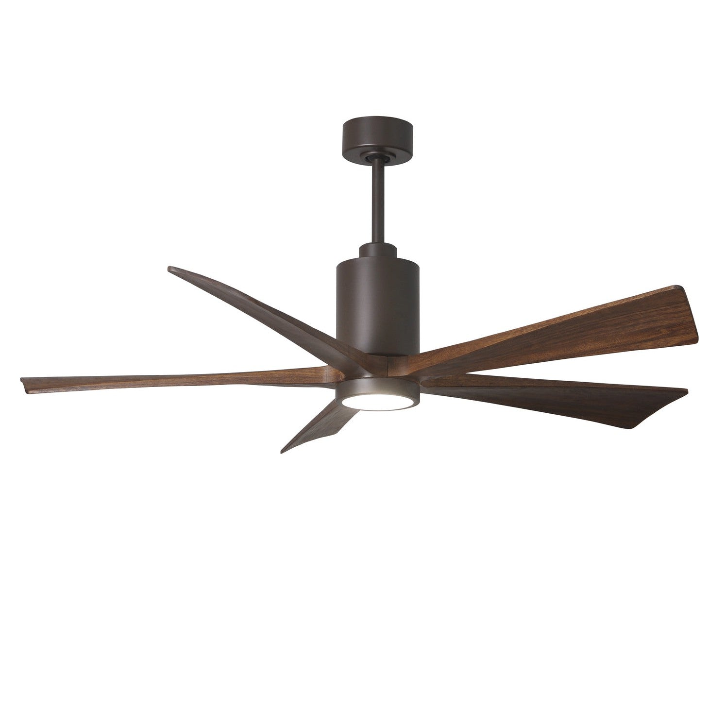 Matthews Fan Company Atlas Patricia-5 60" Textured Bronze Ceiling Fan With Solid Wood Blade In Walnut Tone Finish