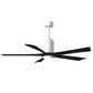 Matthews Fan Company Atlas Patricia-5 60" White Ceiling Fan With Solid Wood Blade In Matte Black Finish