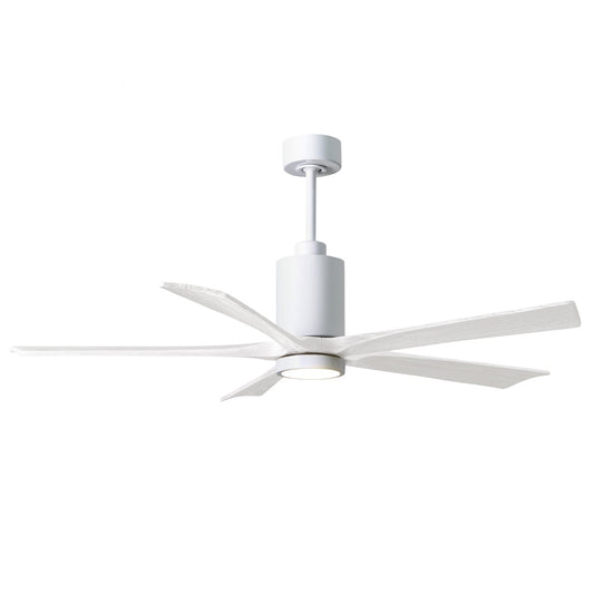 Matthews Fan Company Atlas Patricia-5 60" White Ceiling Fan With Solid Wood Blade In Matte White Finish