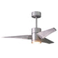 Matthews Fan Company Atlas Super Janet 42" Brushed Nickel Ceiling Fan With Solid Wood Blade In Barn Wood Tone Finish