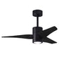 Matthews Fan Company Atlas Super Janet 42" Matte Black Ceiling Fan With Solid Wood Blade In Matte Black Finish