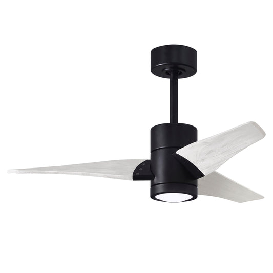 Matthews Fan Company Atlas Super Janet 42" Matte Black Ceiling Fan With Solid Wood Blade In Matte White Finish