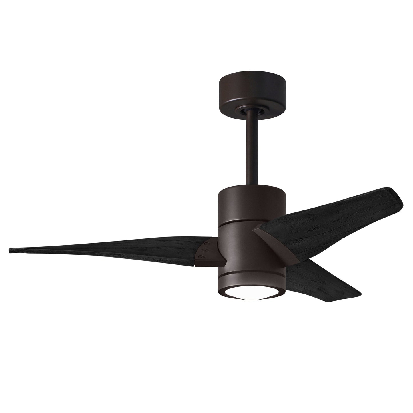 Matthews Fan Company Atlas Super Janet 42" Textured Bronze Ceiling Fan With Solid Wood Blade In Matte Black Finish