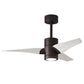 Matthews Fan Company Atlas Super Janet 42" Textured Bronze Ceiling Fan With Solid Wood Blade In Matte White Finish