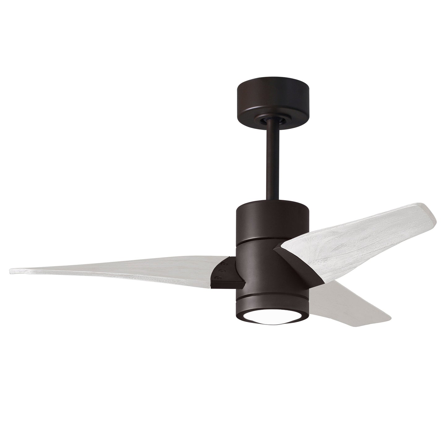 Matthews Fan Company Atlas Super Janet 42" Textured Bronze Ceiling Fan With Solid Wood Blade In Matte White Finish