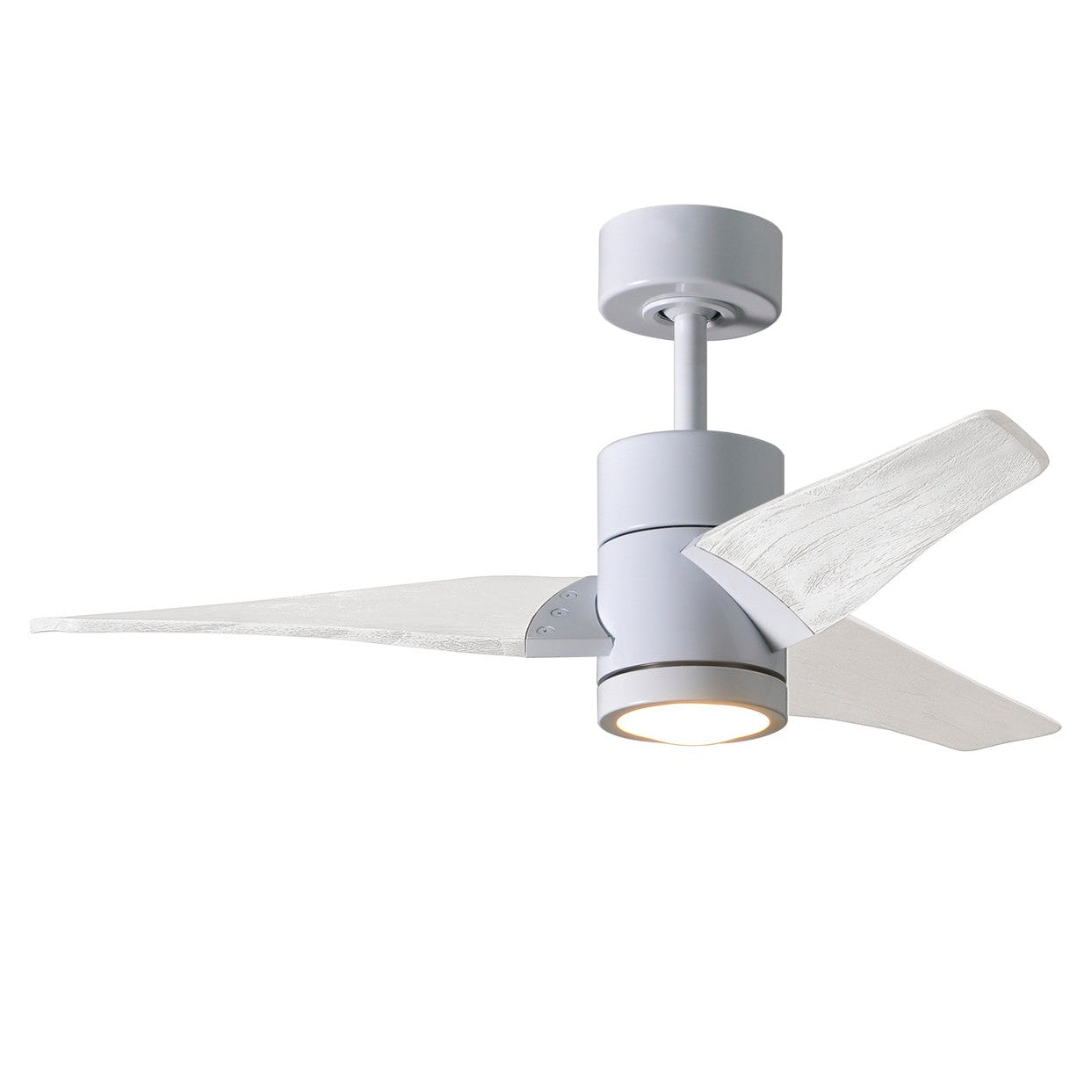Matthews Fan Company Atlas Super Janet 42" White Ceiling Fan With Solid Wood Blade In Matte White Finish