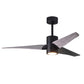 Matthews Fan Company Atlas Super Janet 52" Matte Black Ceiling Fan With Solid Wood Blade In Barn Wood Tone Finish