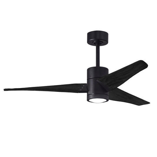 Matthews Fan Company Atlas Super Janet 52" Matte Black Ceiling Fan With Solid Wood Blade In Matte Black Finish