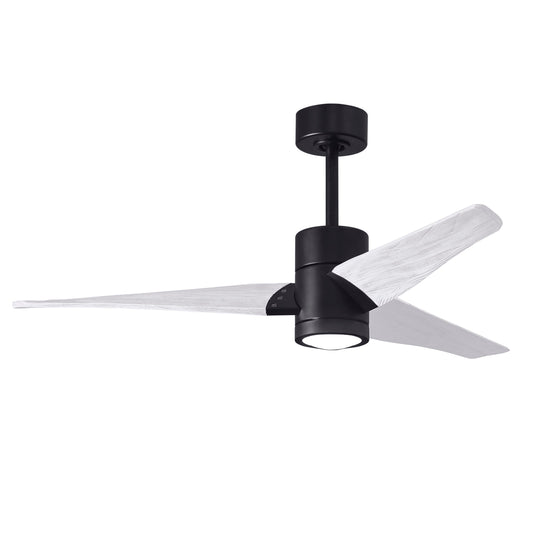 Matthews Fan Company Atlas Super Janet 52" Matte Black Ceiling Fan With Solid Wood Blade In Matte White Finish