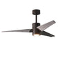 Matthews Fan Company Atlas Super Janet 52" Textured Bronze Ceiling Fan With Solid Wood Blade In Barn Wood Finish