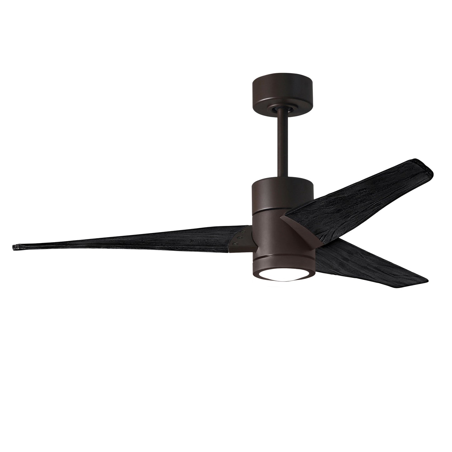 Matthews Fan Company Atlas Super Janet 52" Textured Bronze Ceiling Fan With Solid Wood Blade In Matte Black Finish