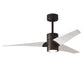 Matthews Fan Company Atlas Super Janet 52" Textured Bronze Ceiling Fan With Solid Wood Blade In Matte White Finish