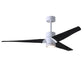 Matthews Fan Company Atlas Super Janet 52" White Ceiling Fan With Solid Wood Blade In Matte Black Finish