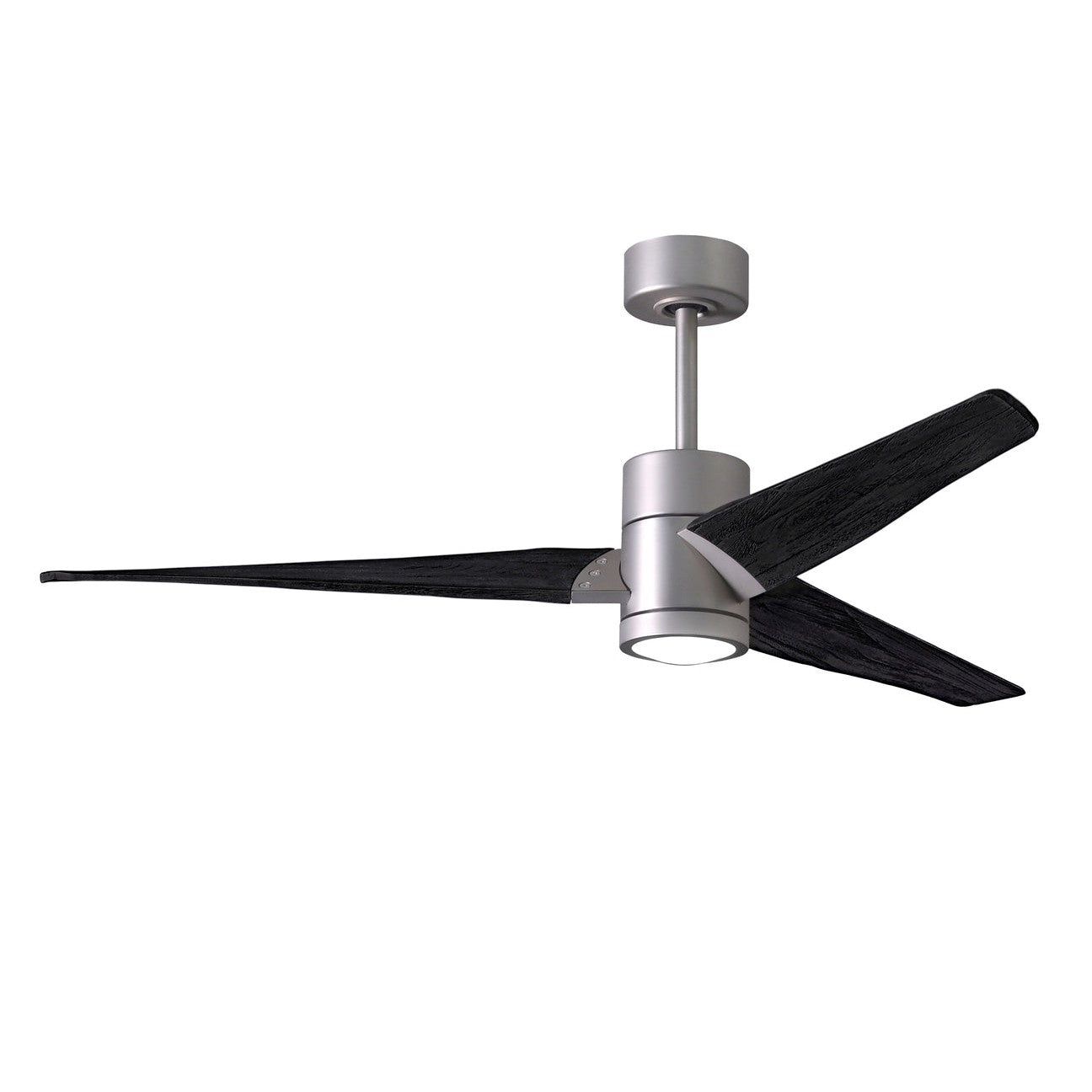 Matthews Fan Company Atlas Super Janet 60" Brushed Nickel Ceiling Fan With Solid Wood Blade In Matte Black Finish