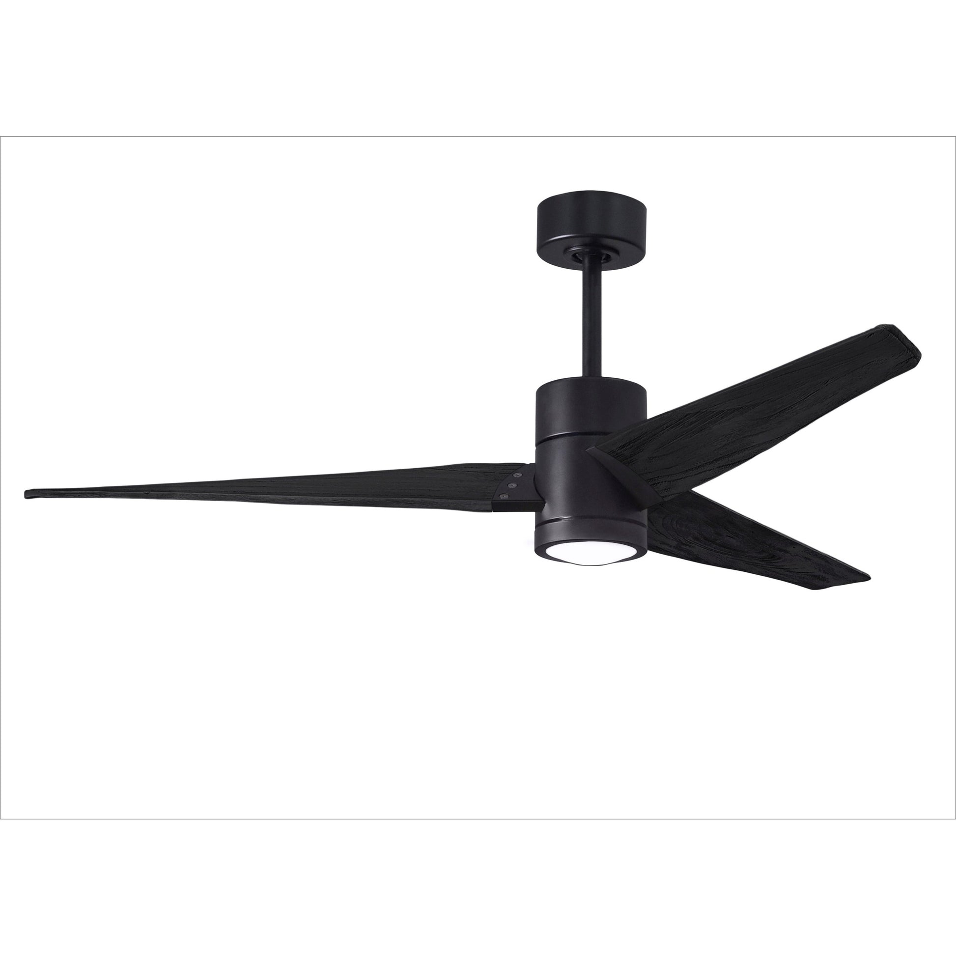 Matthews Fan Company Atlas Super Janet 60" Matte Black Ceiling Fan With Solid Wood Blade In Matte Black Finish