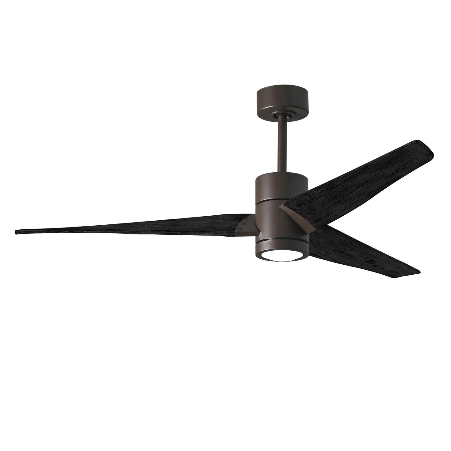 Matthews Fan Company Atlas Super Janet 60" Textured Bronze Ceiling Fan With Solid Wood Blade In Matte Black Finish