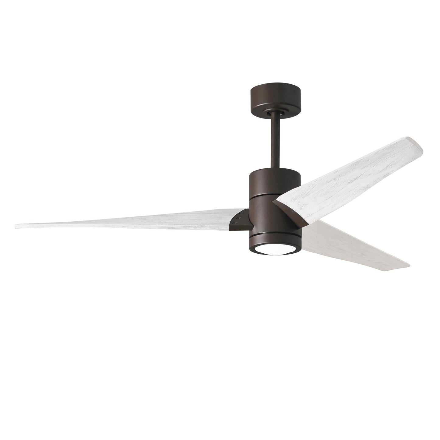 Matthews Fan Company Atlas Super Janet 60" Textured Bronze Ceiling Fan With Solid Wood Blade In Matte White Finish