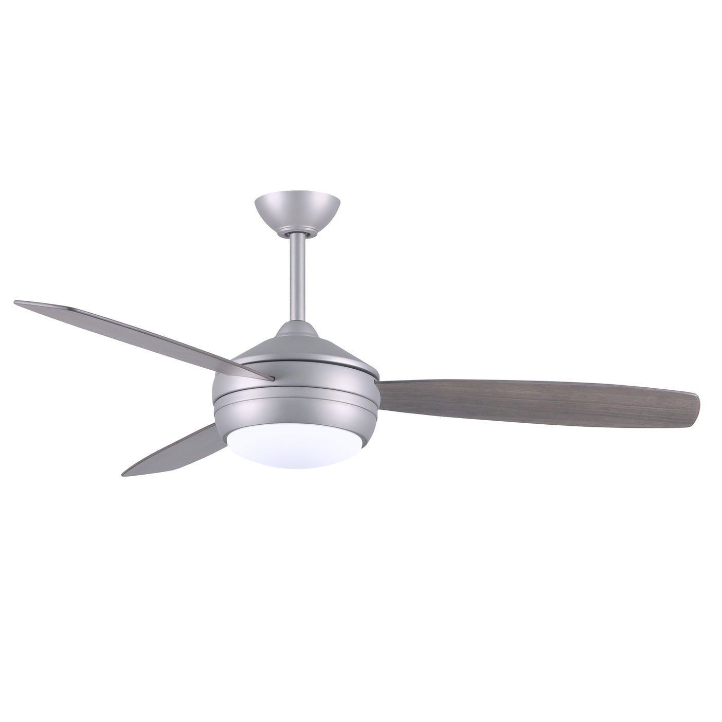 Matthews Fan Company Atlas T-24 52 Brushed Nickel Ceiling Fan With Plywood Blade In Gray Ash/Walnut Finish