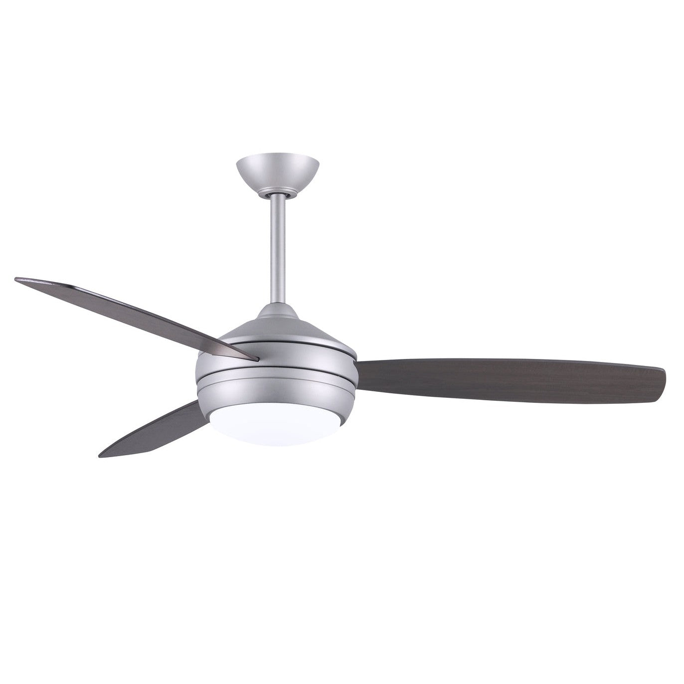 Matthews Fan Company Atlas T-24 52 Brushed Nickel Ceiling Fan With Plywood Blade In Gray Ash/Walnut Finish