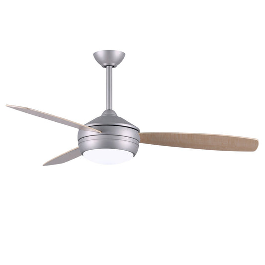 Matthews Fan Company Atlas T-24 52 Brushed Nickel Ceiling Fan With Plywood Blade In Maple/Barn Wood Finish