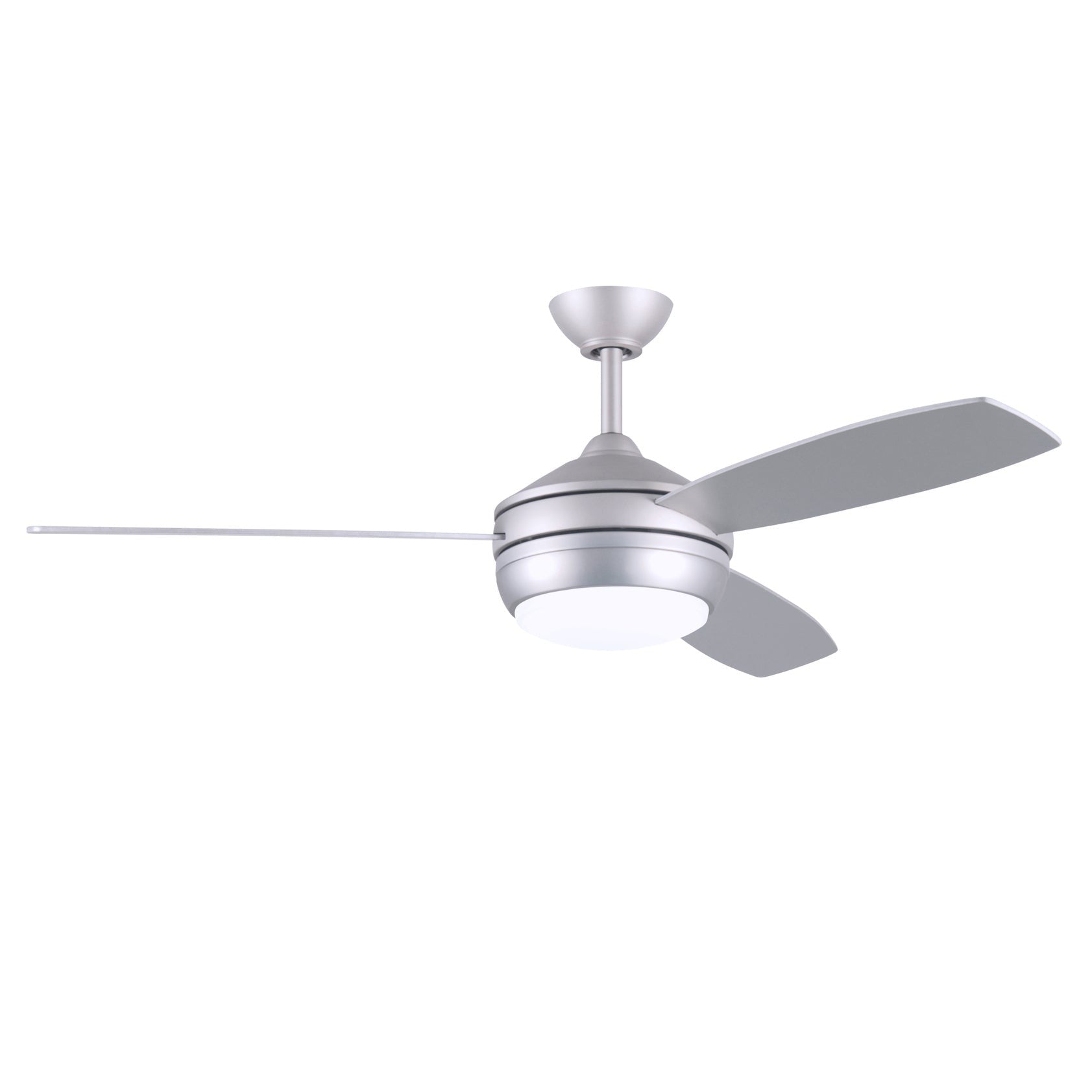 Matthews Fan Company Atlas T-24 52 Brushed Nickel Ceiling Fan With Plywood Blade In Matte White/Brushed Nickel Finish