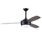 Matthews Fan Company Atlas T-24 52 Matte Black Ceiling Fan With Plywood Blade In Gray Ash/Walnut Finish