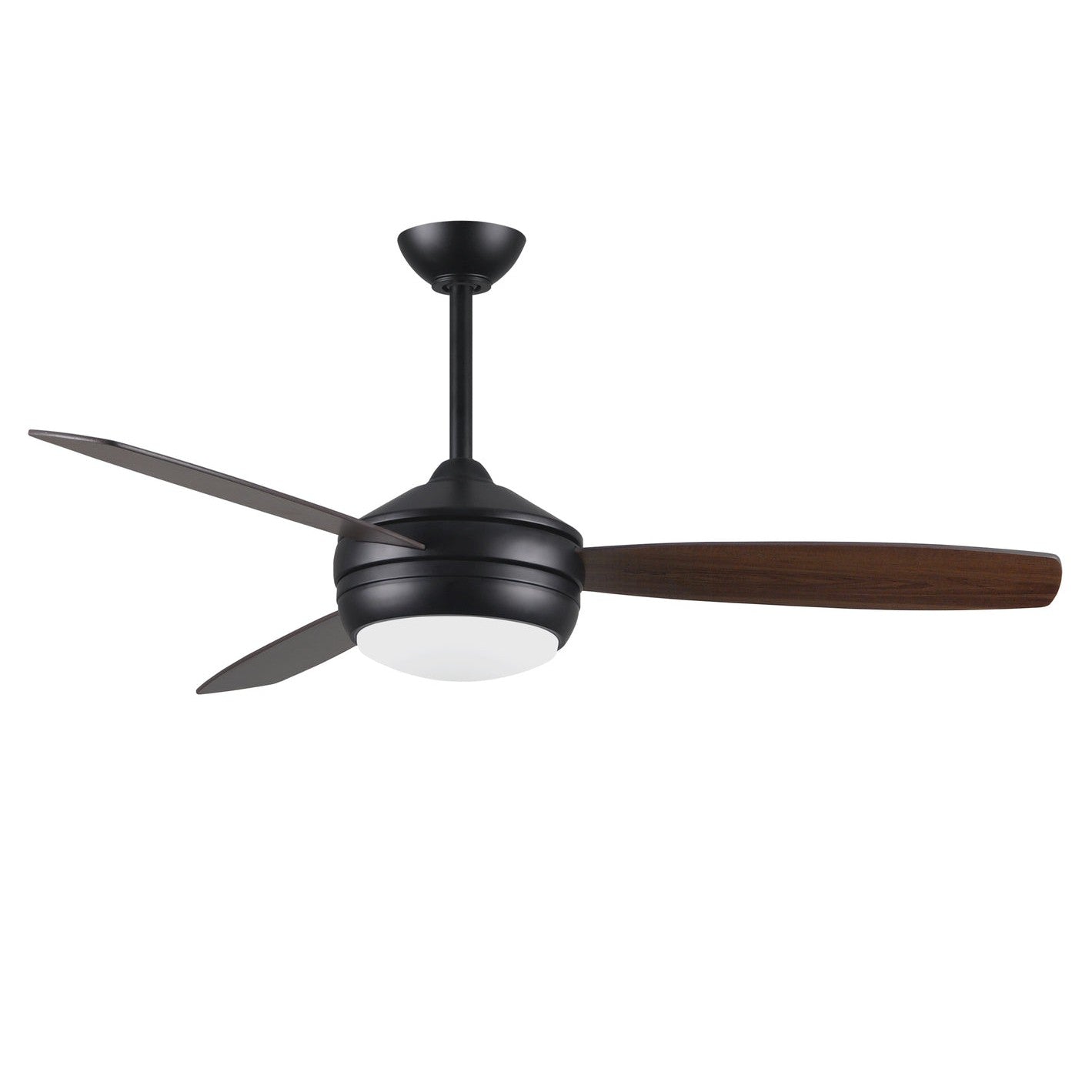 Matthews Fan Company Atlas T-24 52 Matte Black Ceiling Fan With Plywood Blade In Gray Ash/Walnut Finish