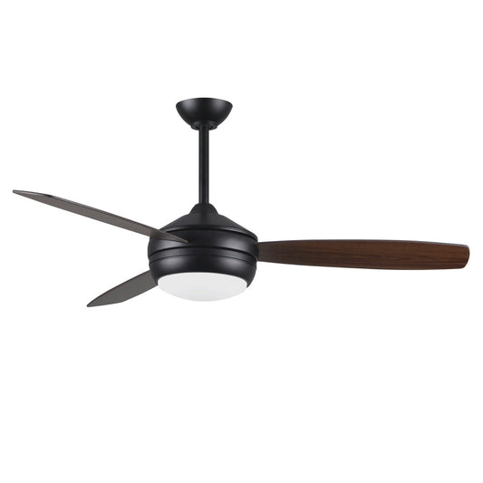 Matthews Fan Company Atlas T-24 52 Matte Black Ceiling Fan With Plywood Blade In Gray Ash/Walnut Finish