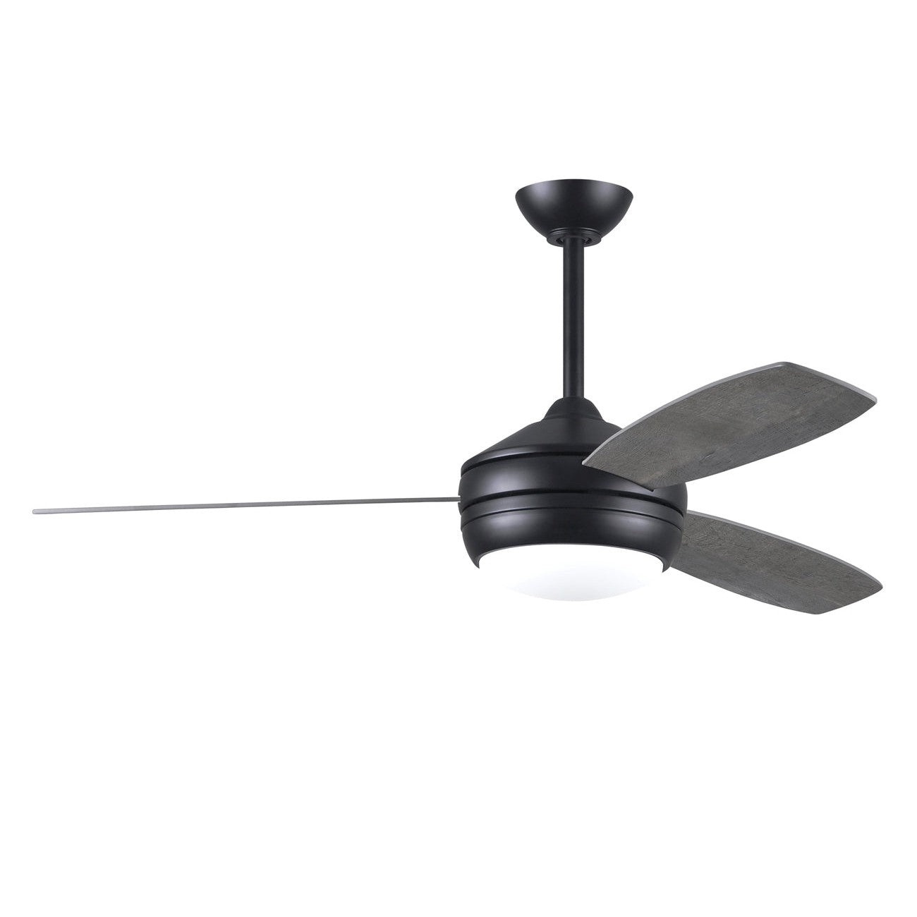 Matthews Fan Company Atlas T-24 52 Matte Black Ceiling Fan With Plywood Blade In Maple/Barn Wood Finish