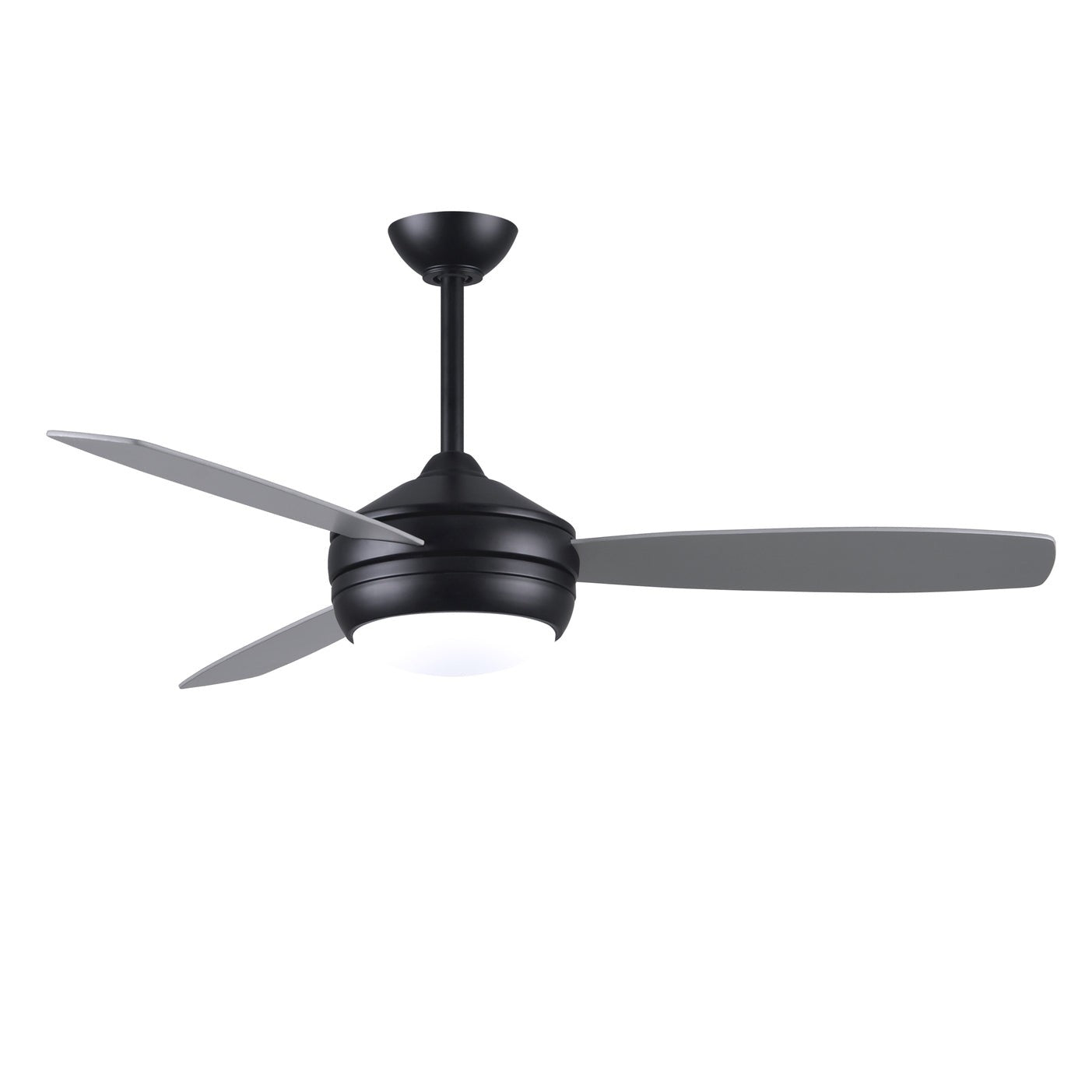 Matthews Fan Company Atlas T-24 52 Matte Black Ceiling Fan With Plywood Blade In Matte White/Brushed Nickel Finish