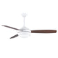 Matthews Fan Company Atlas T-24 52 Matte White Ceiling Fan With Plywood Blade In Gray Ash/Walnut Finish