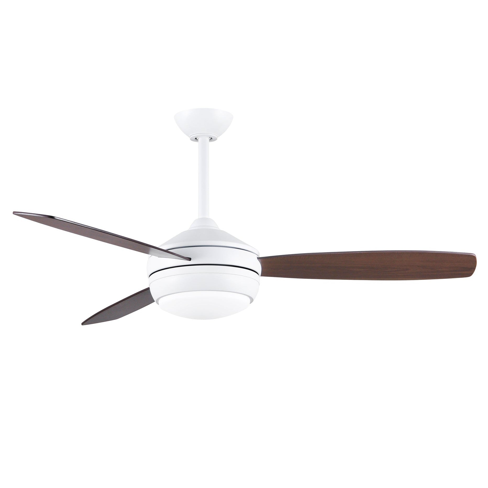 Matthews Fan Company Atlas T-24 52 Matte White Ceiling Fan With Plywood Blade In Gray Ash/Walnut Finish