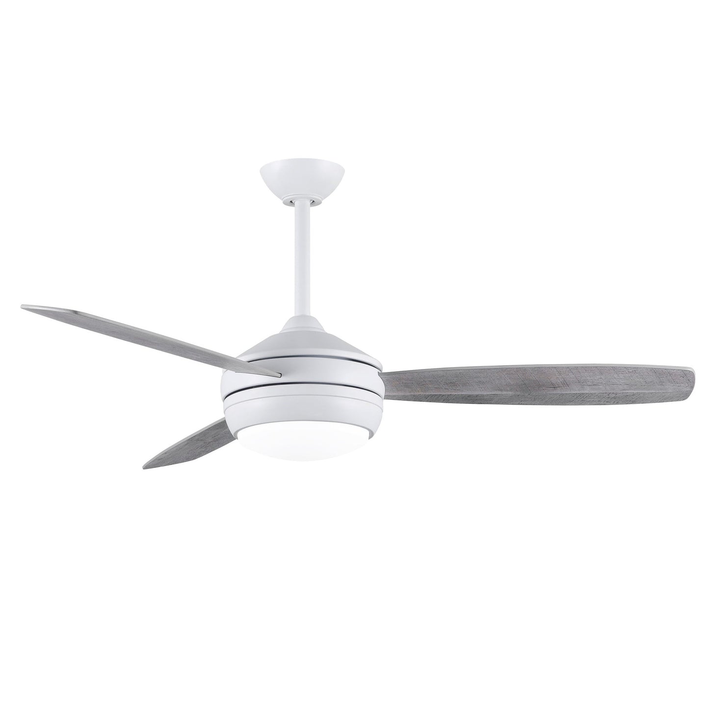 Matthews Fan Company Atlas T-24 52 Matte White Ceiling Fan With Plywood Blade In Maple/Barn Wood Finish