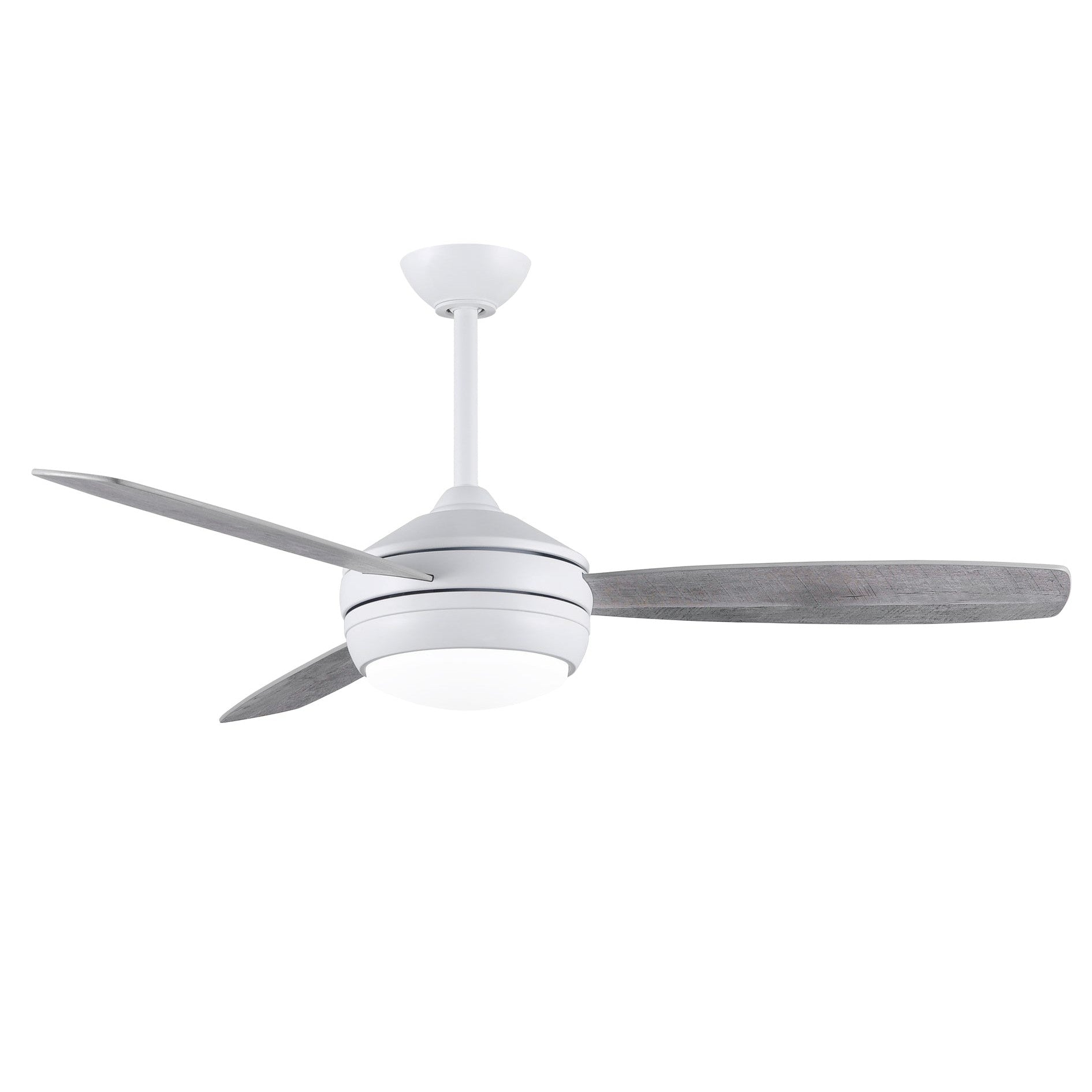 Matthews Fan Company Atlas T-24 52 Matte White Ceiling Fan With Plywood Blade In Maple/Barn Wood Finish