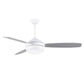 Matthews Fan Company Atlas T-24 52 Matte White Ceiling Fan With Plywood Blade In Matte White/Brushed Nickel Finish