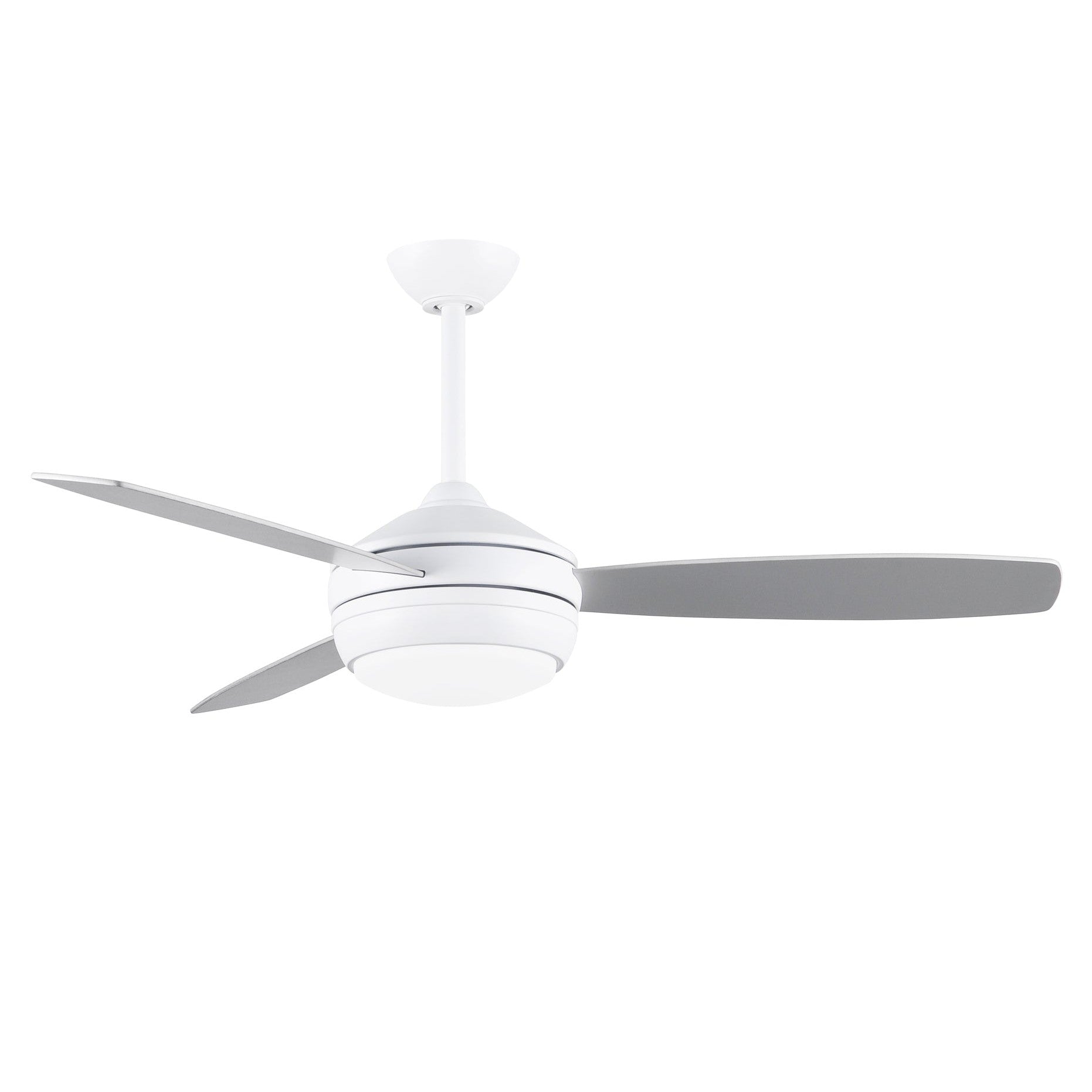Matthews Fan Company Atlas T-24 52 Matte White Ceiling Fan With Plywood Blade In Matte White/Brushed Nickel Finish